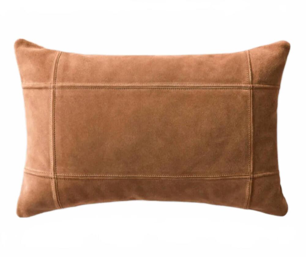 NEW THE CITIZENRY ghama suede lumbar pillow in beige